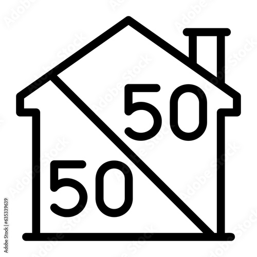 shared housing line icon