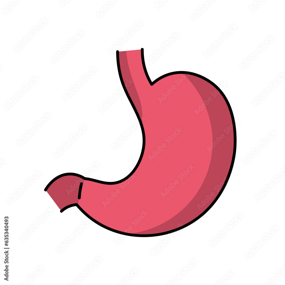 Stomach Illustration Sticker - Human Body Organ Stomach Illustration Sticker - Human Body Organ