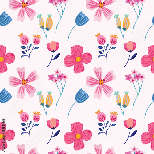 Fototapeta Naklejka Na Ścianę i Meble -  watercolor flower seamless pattern