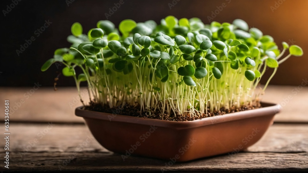 Microgreens sprouts - healthy and fresh food, Generated with AI Microgreens sprouts - healthy and fresh food, Generated with AI