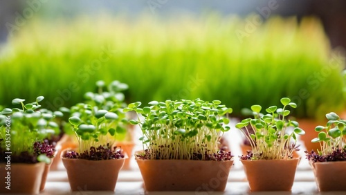 Microgreens sprouts - healthy and fresh food, Generated with AI