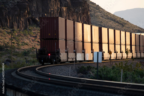 End of a modern train with flashing device photo