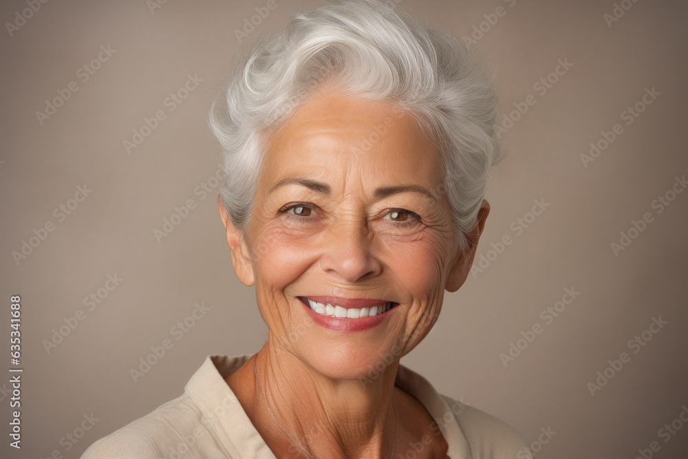 Portrait of a Middle-Aged Woman Smiling at the Camera AI Generated Portrait of a Middle-Aged Woman Smiling at the Camera AI Generated