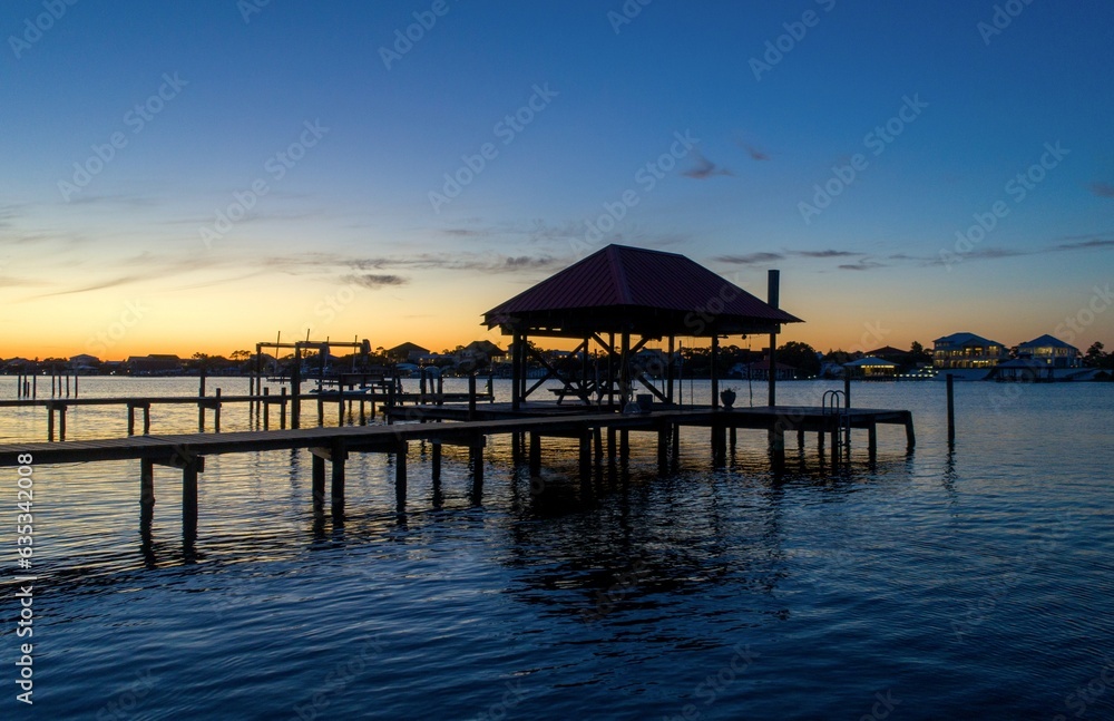 Pier at sunset in Perdido Key