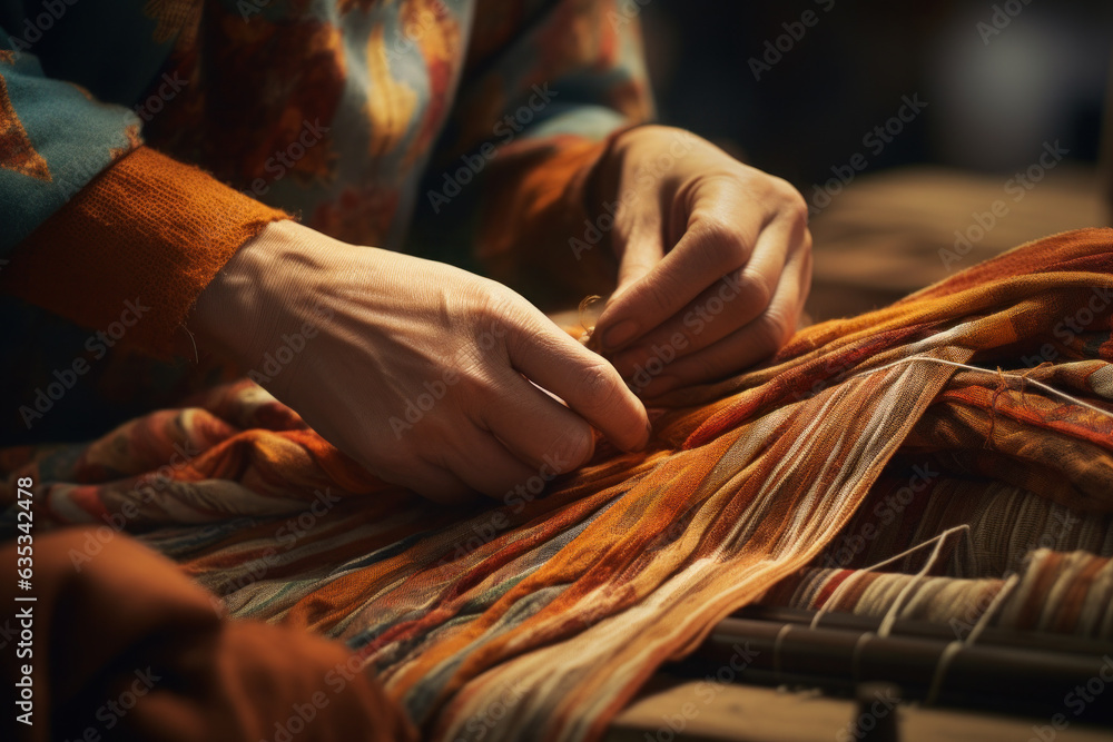 Woman Weaving Arts and Crafts Handcrafted AI Generated