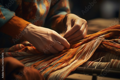 Woman Weaving Arts and Crafts Handcrafted AI Generated photo