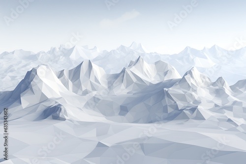 Snowy geometry. Snow hills, sky. Concept of serene winter landscape. © Postproduction