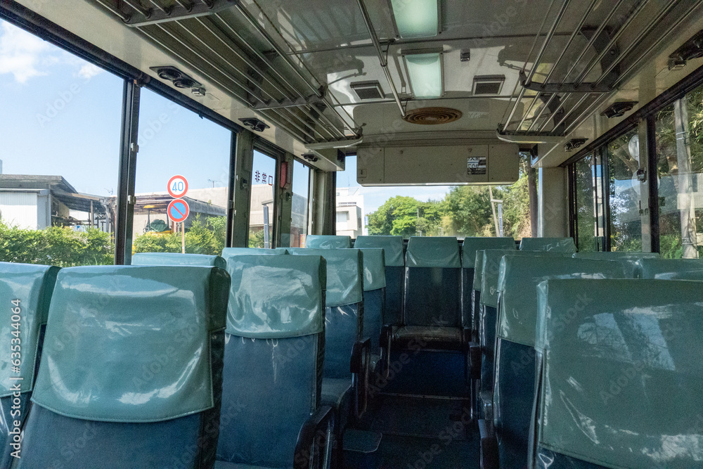Fototapeta premium Buses passing through Yakushima