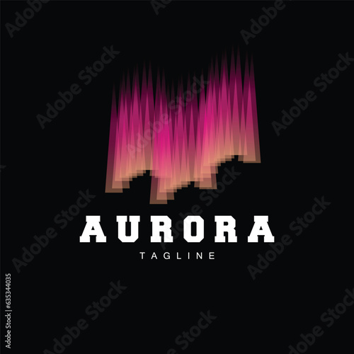 Aurora Logo, Sky Nature Landscape Design, Symbol Vector Illustration Template