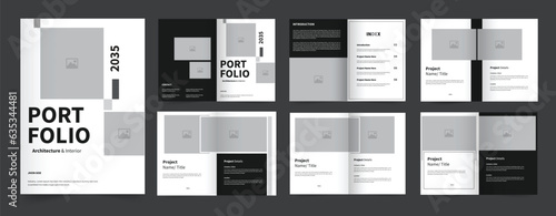 Architecture portfolio layout a4 size print ready portfolio design template