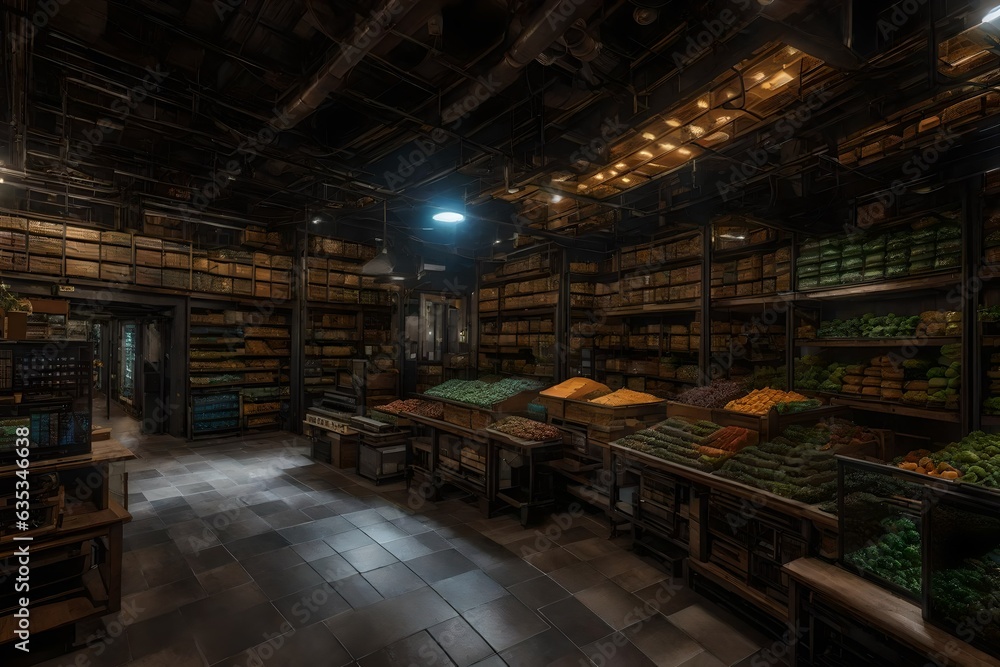 Naklejka premium Market place, generated using AI