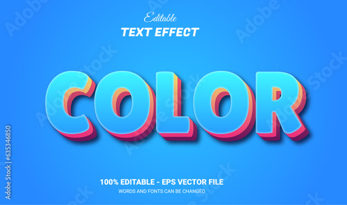 Color editable 3d text effect
