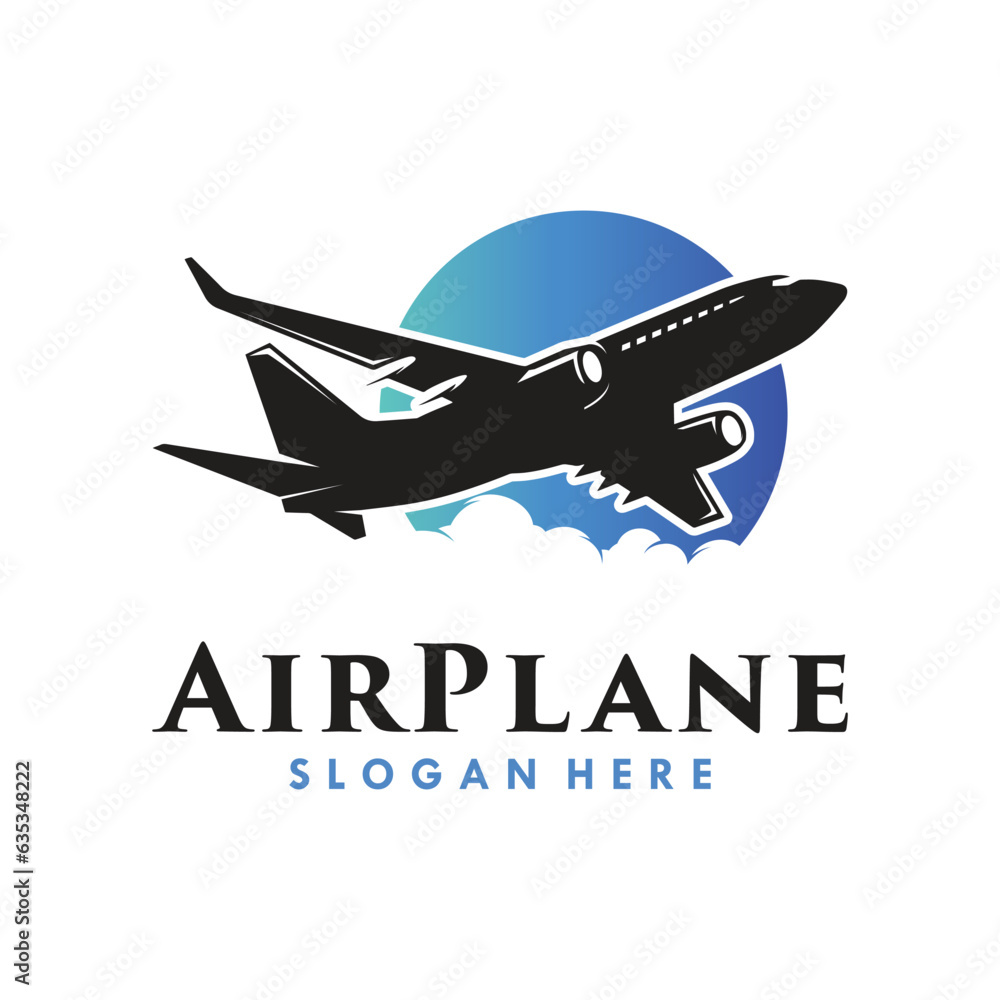 Air plane illustration logo design