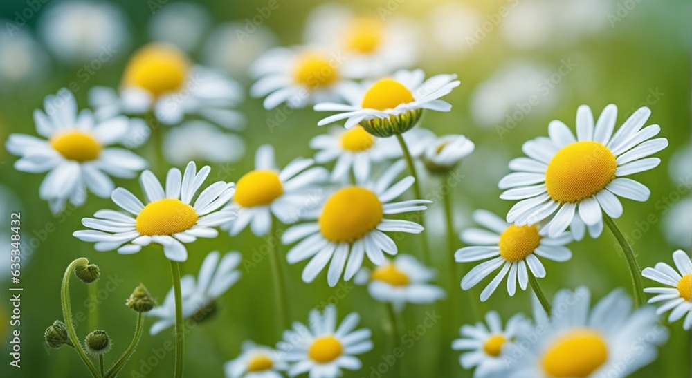 Meadow tranquility captured by the delicate beauty of chamomile.