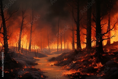 Forest fire, natural disaster, climate change, global warming © happy_finch