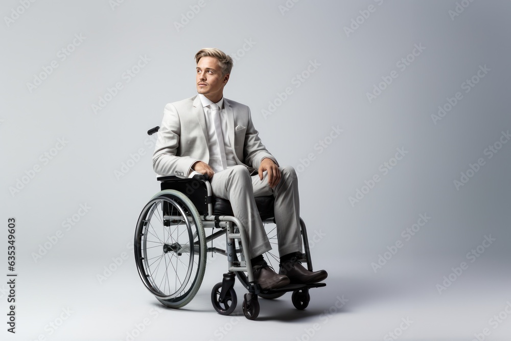 Handsome handicapped man studio shot. Handsome handicapped man studio shot.