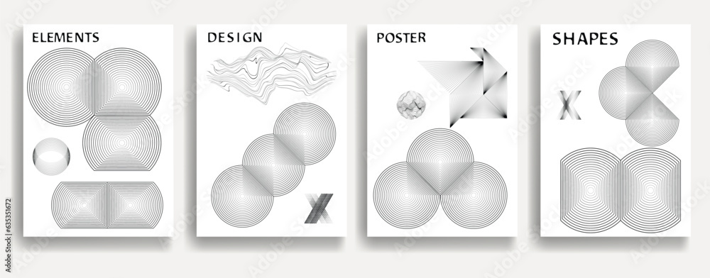Contemporary composition .Modern minimal posters .Linear design . Trendy background . Vector illustration