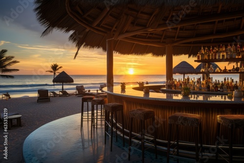 Stylish Beach Resort Bar  Generative AI
