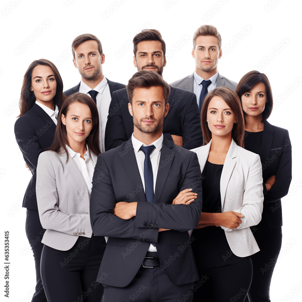 A group of office workers isolated on transparent background A group of office workers isolated on transparent background