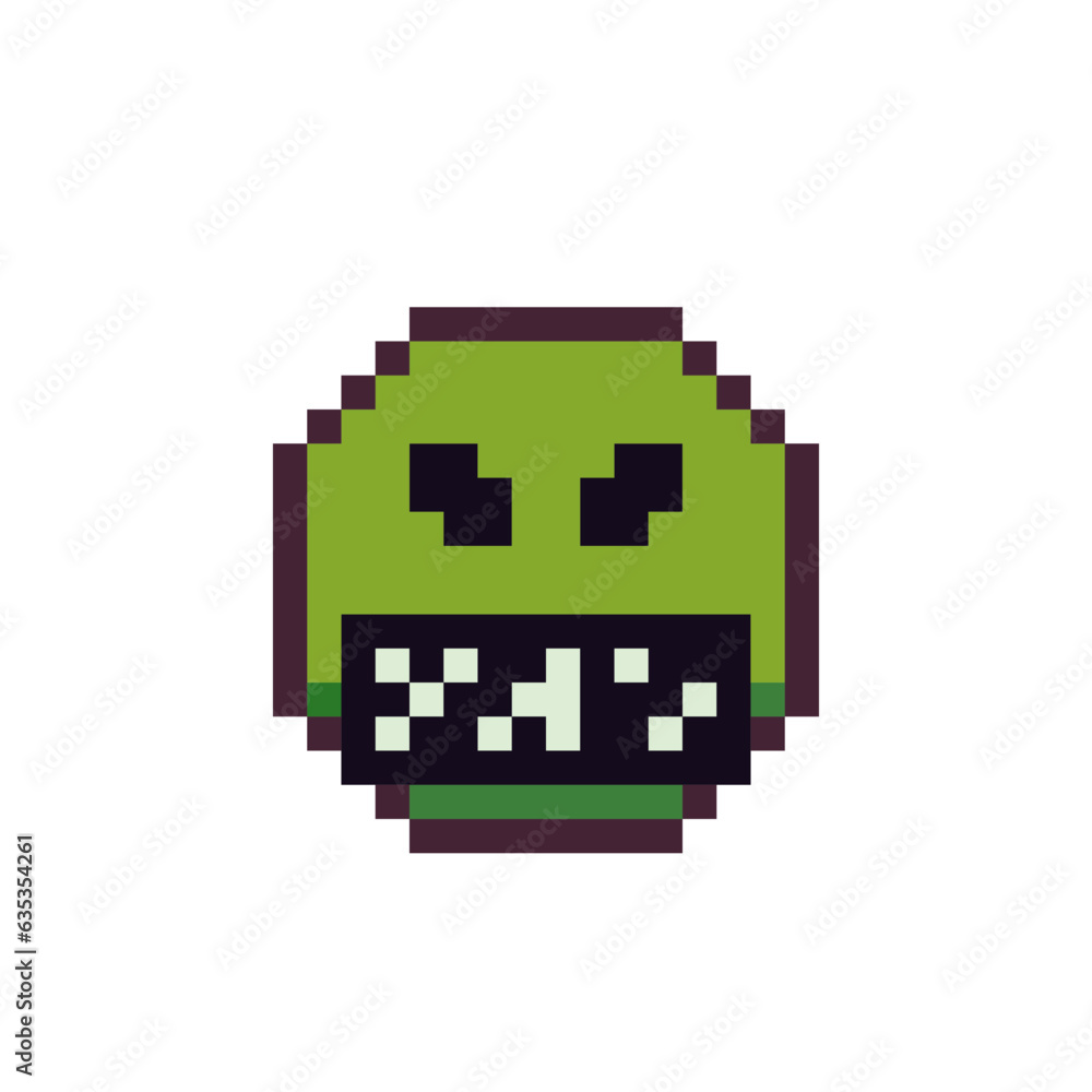 Censorship swearing face closed mouth noise pixel art emoticon angry cartoon character smile flat 8-bit style isolated vector illustration. Censorship swearing face closed mouth noise pixel art emoticon angry cartoon character smile flat 8-bit style isolated vector illustration.