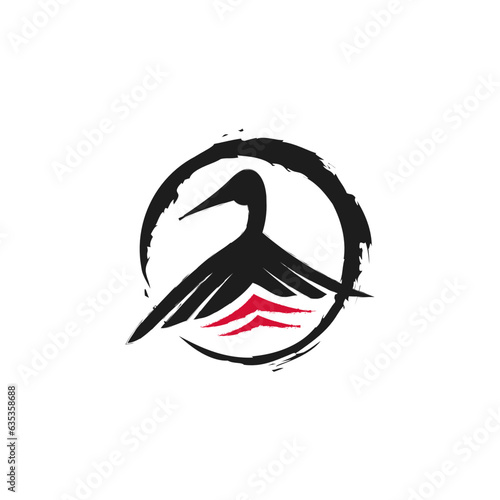 Traditional Martial Arts logo design, ink strike kung fu illustration