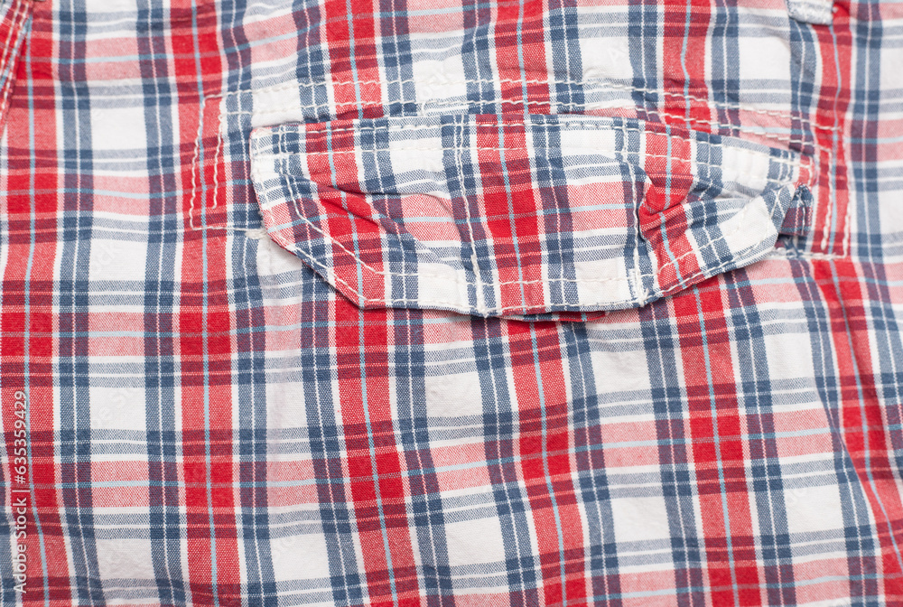 Red and white gray plaid fabric, background Red and white gray plaid fabric, background