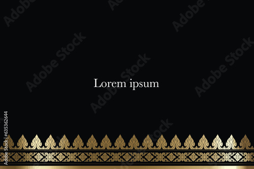 Thai art luxury banner, background pattern decoration for printing, fabrice, web, poster, banner, and card concept vector illustration