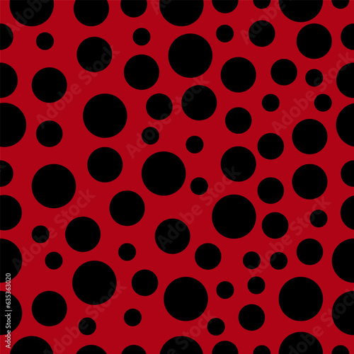Ladybird colors - red and black - seamless pattern. Vector illustration.