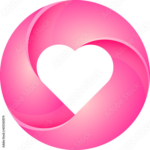 Impossible shapes - heart frame. Optical illusion. Vector illustration isolated.