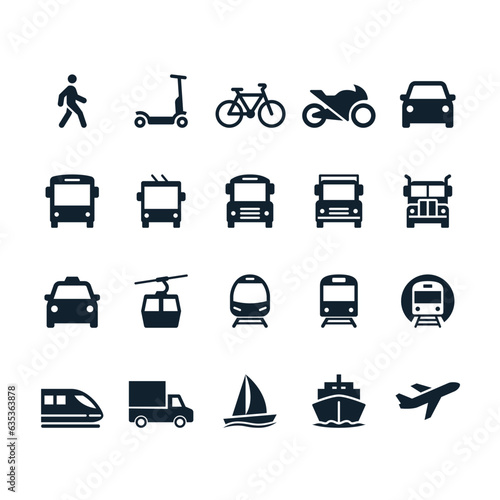 Transportation simple icons
