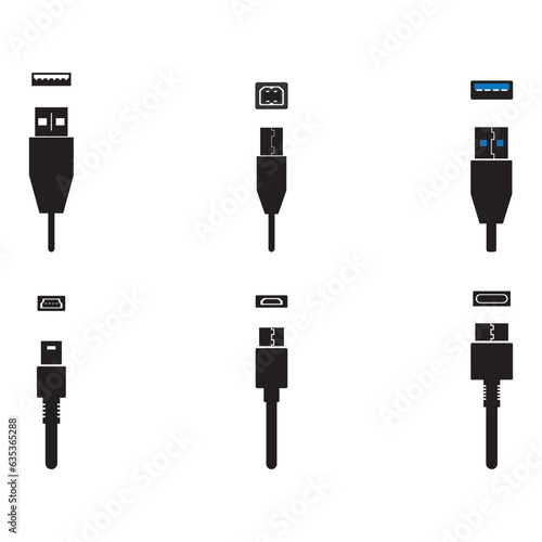 usb icon vector