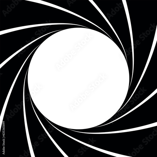 James rifled gun barrel grooves. Horizontal background, vector pattern, rifled channels.