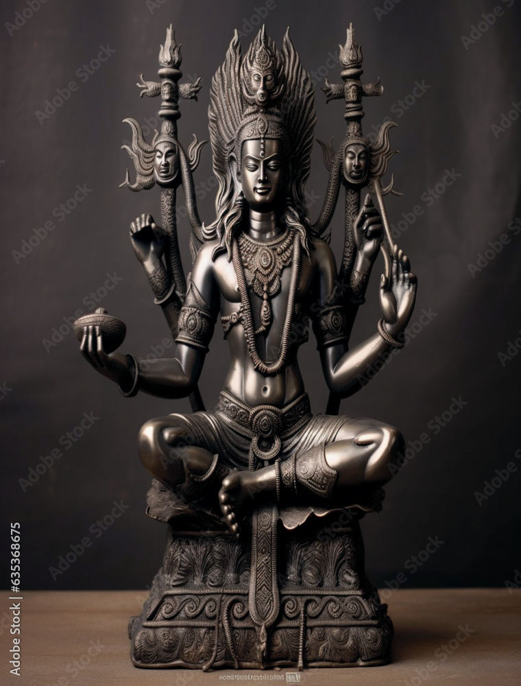 image Shiva statue made of metal image Shiva statue made of metal