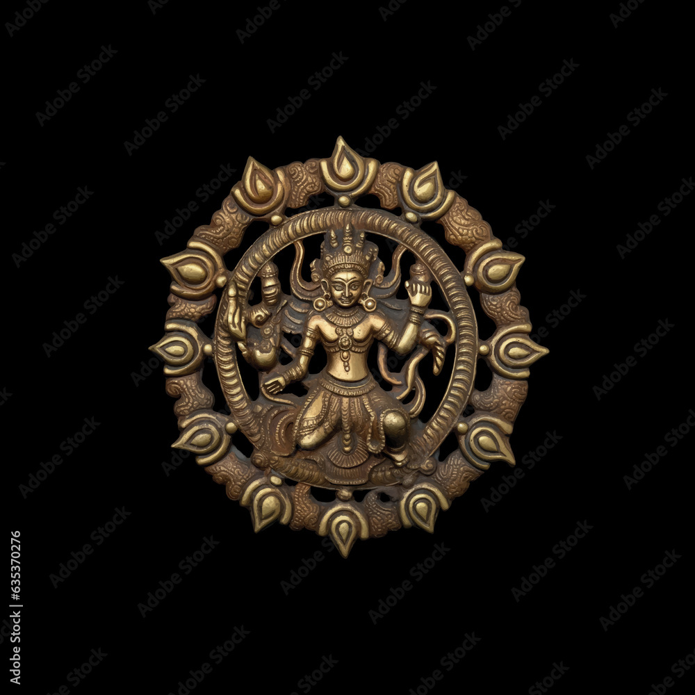 image a brass emblem depicting Shiva image a brass emblem depicting Shiva