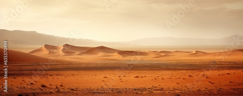 Journey through sunsets dunes and vastness. Embracing tranquility and majesty of desert landscape