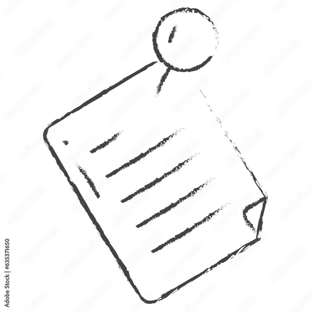 Hand drawn  Sticky Note illustration icon