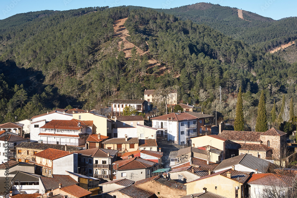 Picturesque village of Las Metas, Caceres. Extremadura, Spain