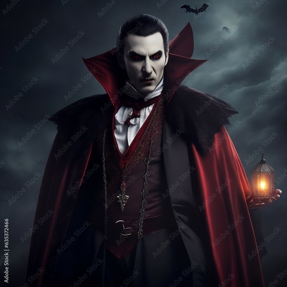 Embrace the Halloween spirit with this striking image. A man exudes