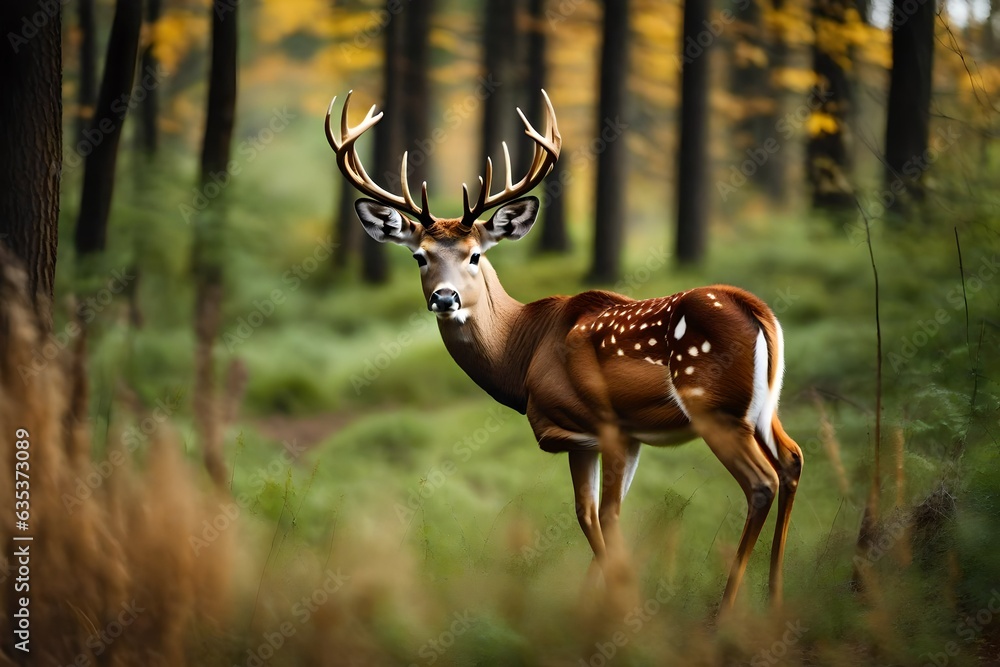 Naklejka premium deer in the woods 4k Ultra Hd High Quality
