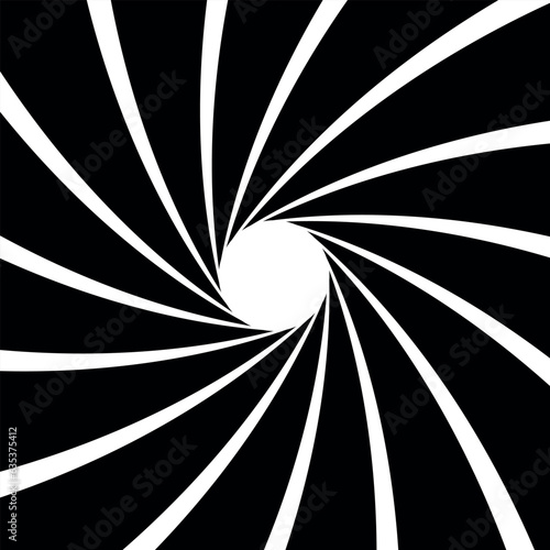 James rifled gun barrel grooves. Horizontal background, vector pattern, rifled channels.