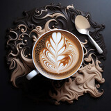 Coffee, Coffee Cup, Latte, Cappuccino, Espresso, Caffeine. AI Generated