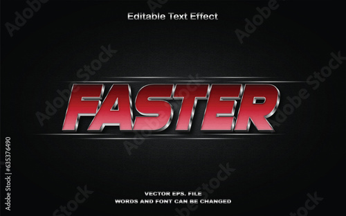 Faster 3d style editable text effect, faster text effect, faster 3d editable text effect template, Faster in red