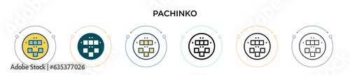 Pachinko icon in filled, thin line, outline and stroke style. Vector illustration of two colored and black pachinko vector icons designs can be used for mobile, ui, web