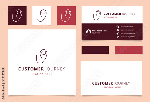 Customer journey logo design with editable slogan. Branding book and business card template.