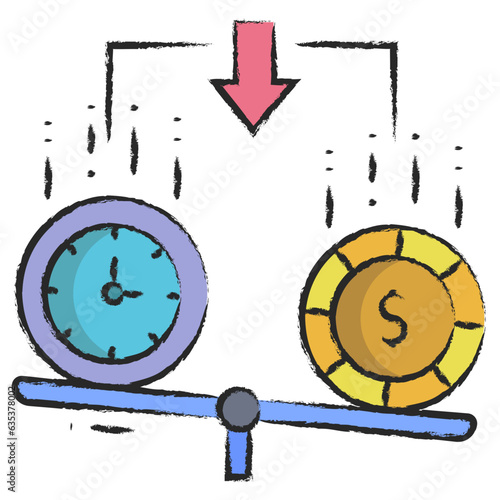 Hand drawn Equity balance illustration icon