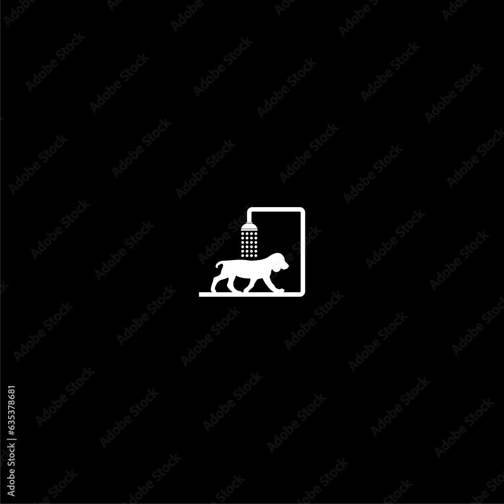Dog wash icon isolated on dark background Dog wash icon isolated on dark background