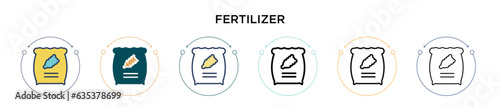 Fertilizer icon in filled, thin line, outline and stroke style. Vector illustration of two colored and black fertilizer vector icons designs can be used for mobile, ui, web