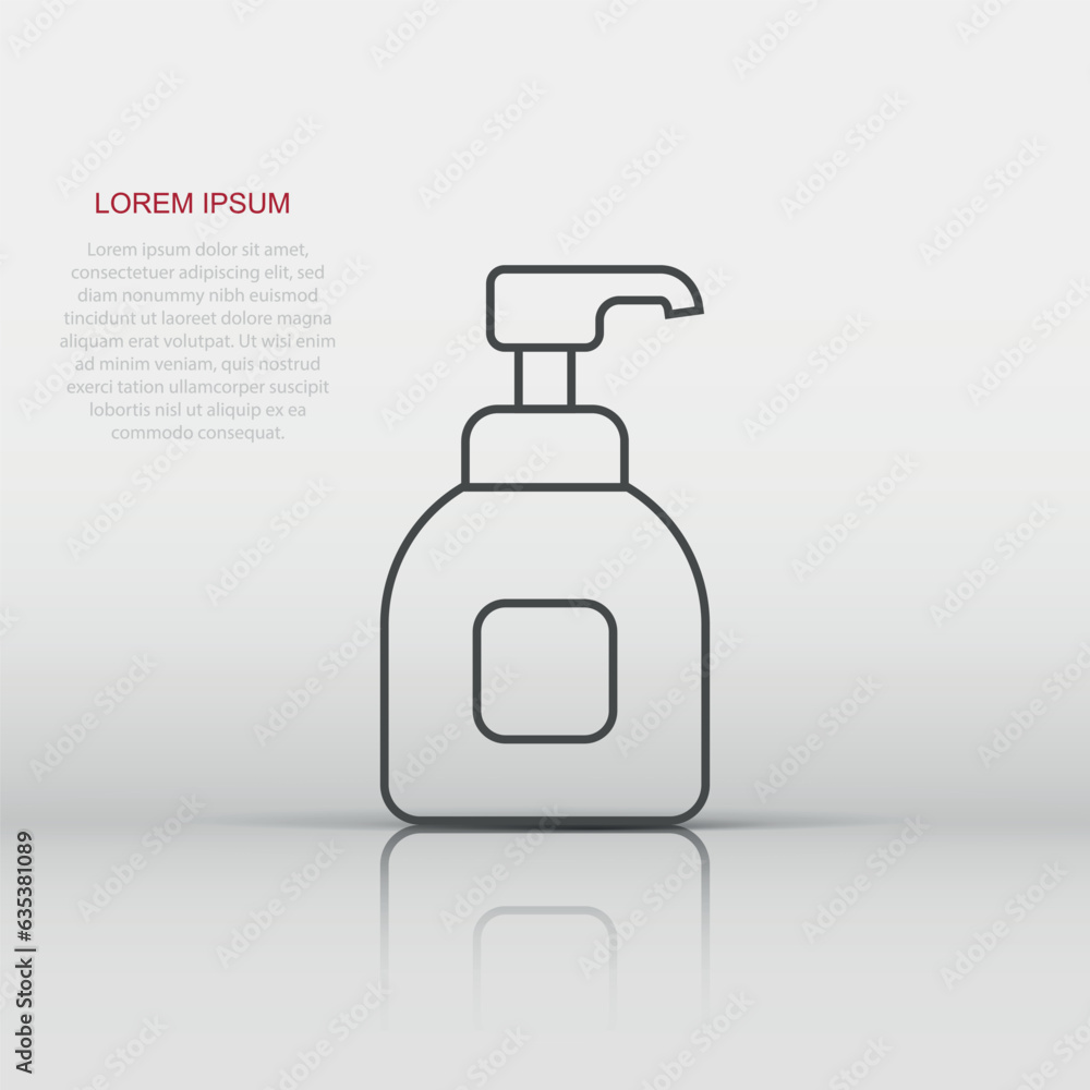Hand sanitizer icon in flat style. Antiseptic bottle vector illustration on isolated background. Disinfect gel sign business concept. Hand sanitizer icon in flat style. Antiseptic bottle vector illustration on isolated background. Disinfect gel sign business concept.