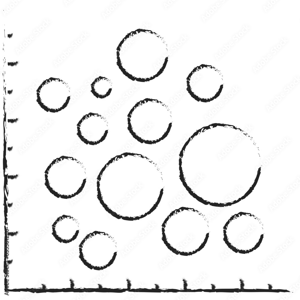 Hand drawn Bubble chart illustration icon