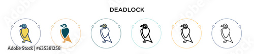 Deadlock icon in filled, thin line, outline and stroke style. Vector illustration of two colored and black deadlock vector icons designs can be used for mobile, ui, web